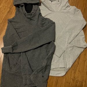 lululemon athletica Dark Gray and Light Gray Hoodies with kangaroo pockets.